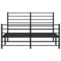 Giroletto con Testiera e Pediera Metallo Nero 140x190 cm 352337