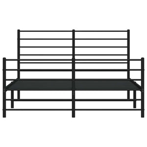 Giroletto con Testiera e Pediera Metallo Nero 140x190 cm 352337