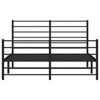 Giroletto con Testiera e Pediera Metallo Nero 150x200 cm 352339