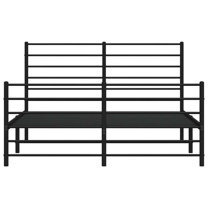 Giroletto con Testiera e Pediera Metallo Nero 150x200 cm 352339