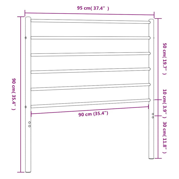 Testiera in Metallo Nero 90 cm 352347