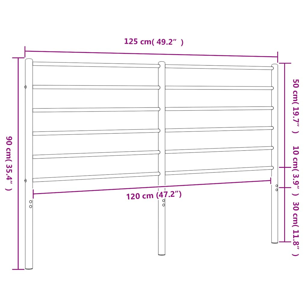 Testiera in Metallo Nero 120 cm 352350