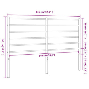 Testiera in Metallo-Testiera in Ferro-Testata Nero 140 cm 995705