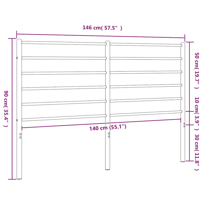 Testiera in Metallo-Testiera in Ferro-Testata Nero 140 cm 995705
