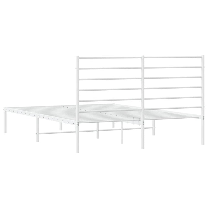 Giroletto con Testiera in Metallo Bianco 120x200 cm 352366