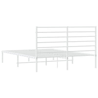 Giroletto con Testiera Metallo Bianco 140x190 cm 352368