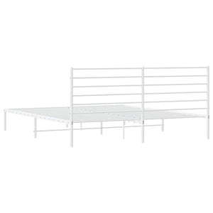 Giroletto con Testiera Metallo Bianco 200x200 cm 352375