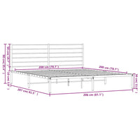 Giroletto con Testiera Metallo Bianco 200x200 cm 352375