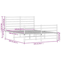 Giroletto con Testiera e Pediera Metallo Bianco 120x200 cm 352384