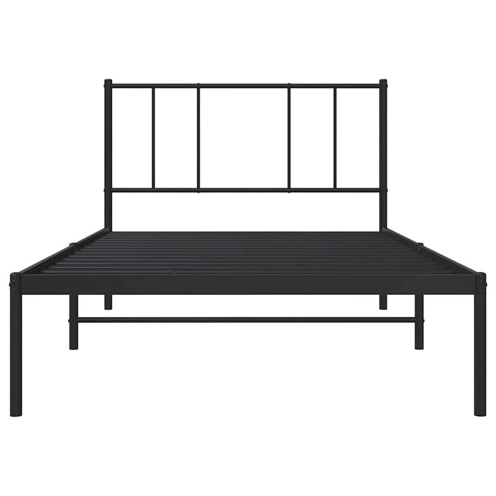 Giroletto con Testiera in Metallo Nero 90x190 cm 352472