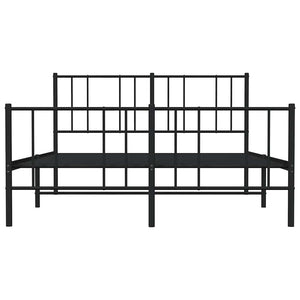 Giroletto con Testiera e Pediera Metallo Nero 150x200 cm 352500