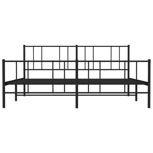 Giroletto con Testiera e Pediera-Struttura Letto Metallo Nero 183x213 cm 711214