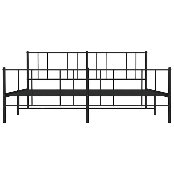 Giroletto con Testiera e Pediera-Struttura Letto Metallo Nero 183x213 cm 711214
