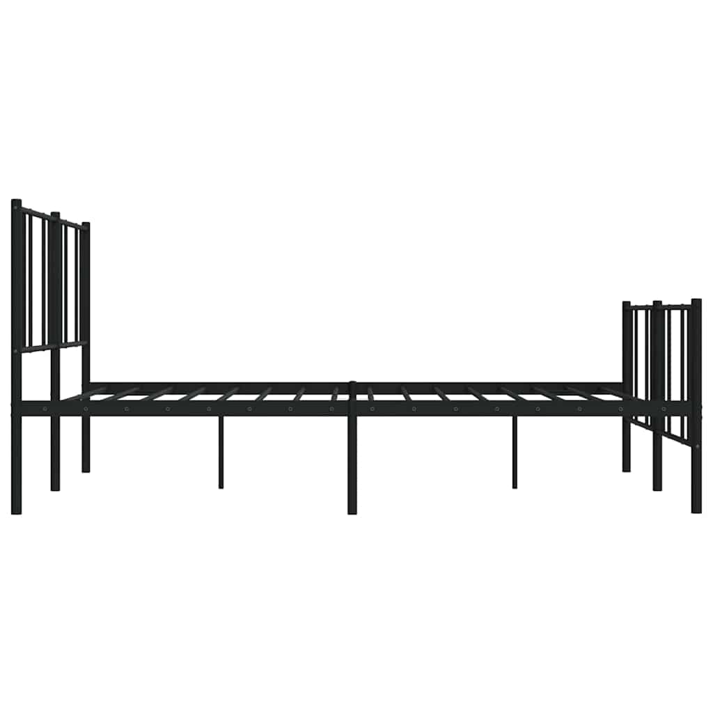 Giroletto con Testiera e Pediera-Struttura Letto Metallo Nero 183x213 cm 711214