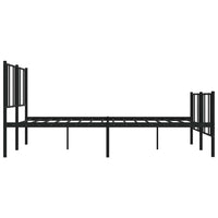 Giroletto con Testiera e Pediera-Struttura Letto Metallo Nero 183x213 cm 711214