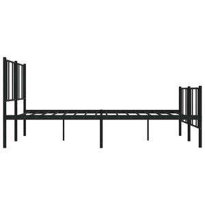 Giroletto con Testiera e Pediera-Struttura Letto Metallo Nero 183x213 cm 711214