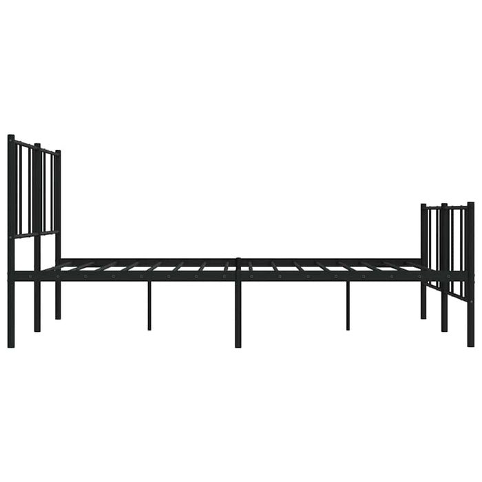 Giroletto con Testiera e Pediera-Struttura Letto Metallo Nero 183x213 cm 711214