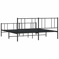 Giroletto con Testiera e Pediera-Struttura Letto Metallo Nero 183x213 cm 711214