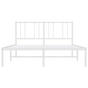 Giroletto con Testiera Metallo Bianco 135x190 cm 352528