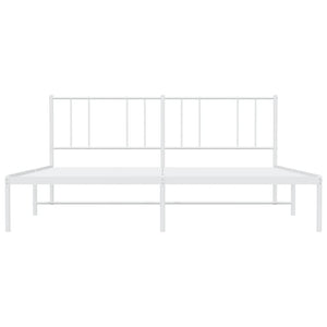 Giroletto con Testiera Metallo Bianco 200x200 cm 352536