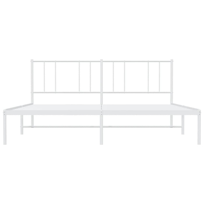 Giroletto con Testiera Metallo Bianco 200x200 cm 352536