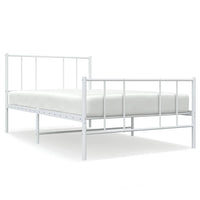 Giroletto con Testiera e Pediera-Struttura Letto Metallo Bianco 75x190 cm 191332