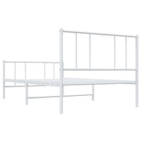 Giroletto con Testiera e Pediera-Struttura Letto Metallo Bianco 75x190 cm 191332