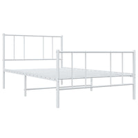 Giroletto con Testiera e Pediera-Struttura Letto Metallo Bianco 107x203 cm 540281