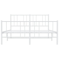 Giroletto con Testiera e Pediera Metallo Bianco 120x200 cm 352545