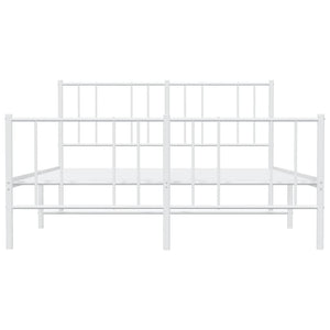 Giroletto con Testiera e Pediera Metallo Bianco 120x200 cm 352545