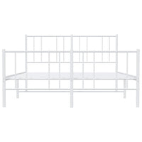 Giroletto con Testiera e Pediera Metallo Bianco 135x190 cm 352546