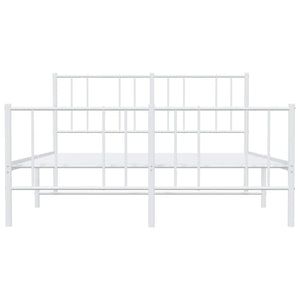 Giroletto con Testiera e Pediera Metallo Bianco 135x190 cm 352546