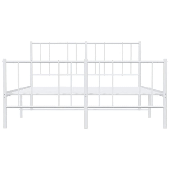 Giroletto con Testiera e Pediera Metallo Bianco 135x190 cm 352546