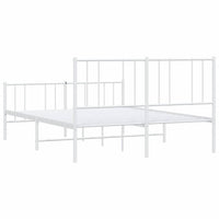 Giroletto con Testiera e Pediera Metallo Bianco 135x190 cm 352546