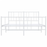 Giroletto con Testiera e Pediera Metallo Bianco 140x200 cm 352548