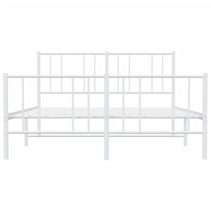 Giroletto con Testiera e Pediera Metallo Bianco 140x200 cm 352548