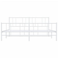 Giroletto con Testiera e Pediera Metallo Bianco 200x200 cm 352554