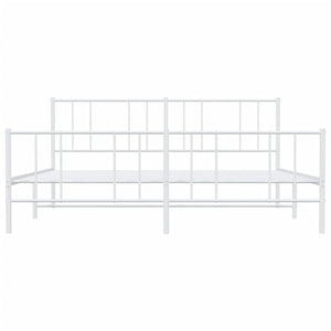 Giroletto con Testiera e Pediera Metallo Bianco 200x200 cm 352554