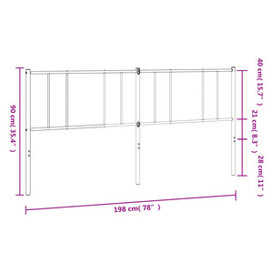 Testiera in Metallo Bianco 193 cm 352566