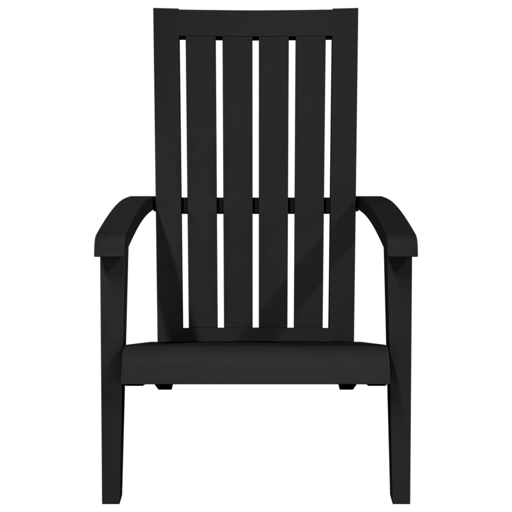 Sedia Adirondack da Giardino in Polipropilene Nero 364165