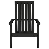 Sedia Adirondack da Giardino in Polipropilene Nero 364165