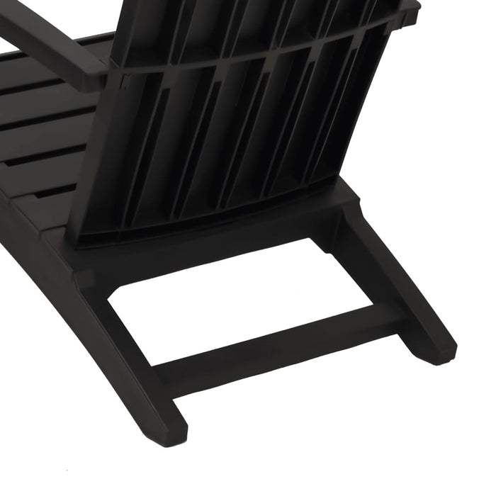 Sedia Adirondack da Giardino in Polipropilene Nero 364165