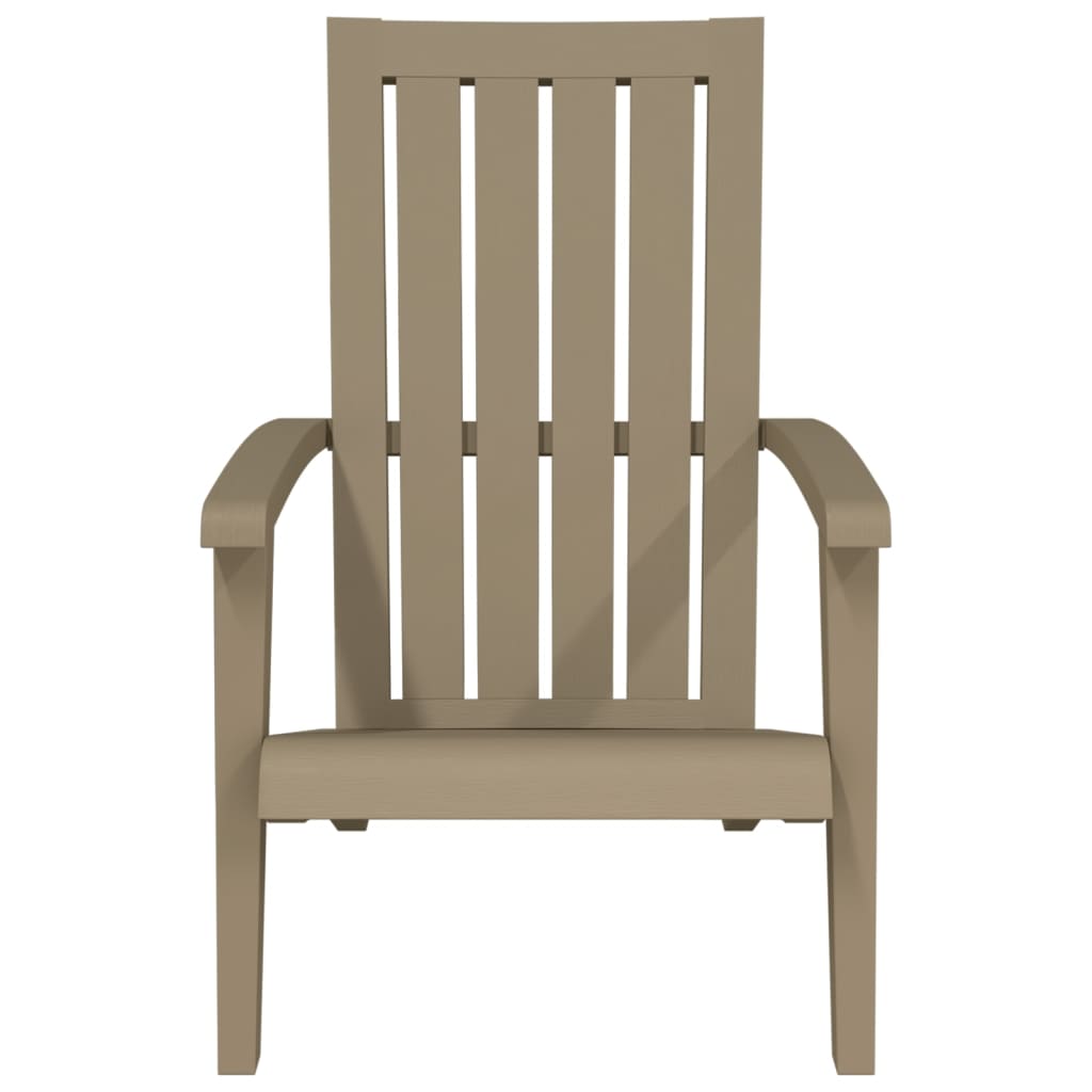 Sedia Adirondack da Giardino in Polipropilene Marrone Chiaro 364166