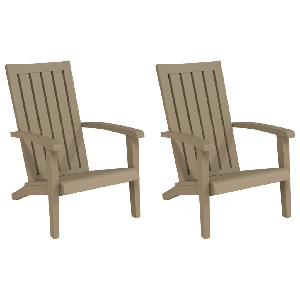 Sedie Adirondack da Giardino 2 pz Polipropilene Marrone Chiaro 364168