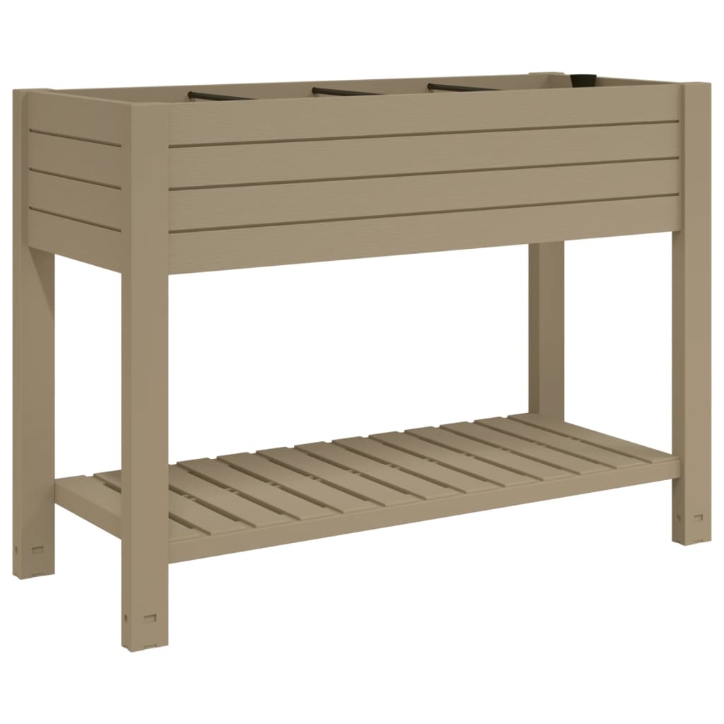 Fioriera da Giardino-Vaso da Esterno-Contenitore per Piante Marrone Chiaro 110x45x79 cm Polipropilene