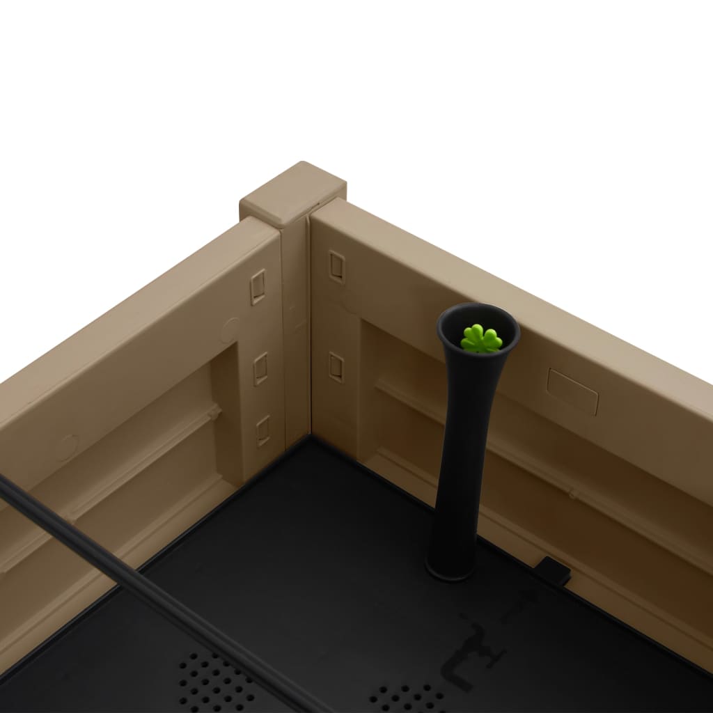 Fioriera da Giardino-Vaso da Esterno-Contenitore per Piante Marrone Chiaro 110x45x79 cm Polipropilene