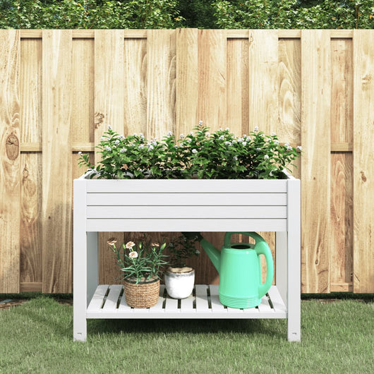 Fioriera Rialzata da Giardino-Vaso da Esterno-Fioriera Elevata Bianca 110x45x79 cm Polipropilene