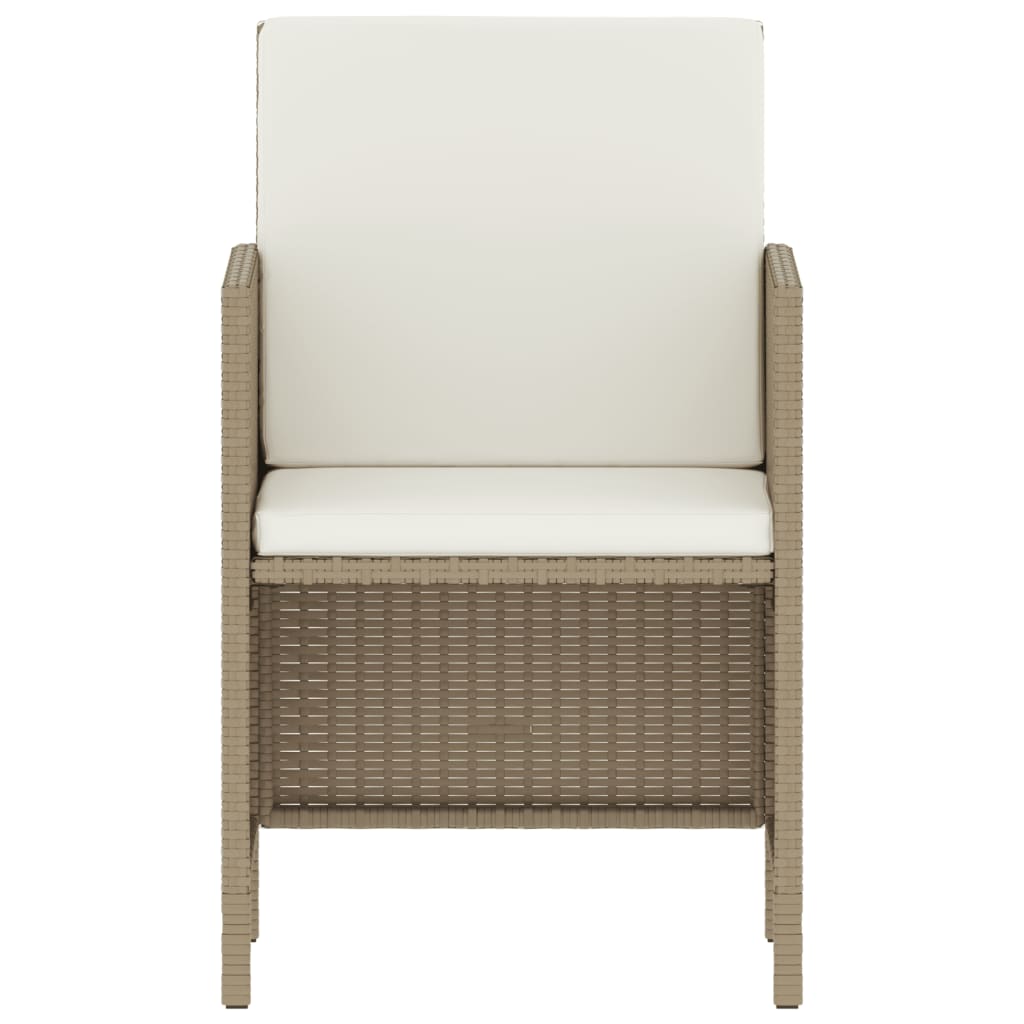 Set da Pranzo da Giardino 6 pz con Cuscini Beige in Polyrattan 363399