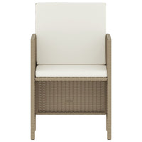 Set da Pranzo da Giardino 6 pz con Cuscini Beige in Polyrattan 363399