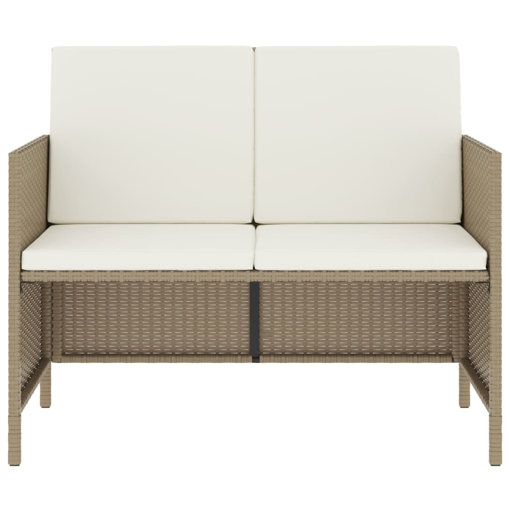 Set da Pranzo da Giardino 6 pz con Cuscini Beige in Polyrattan 363399